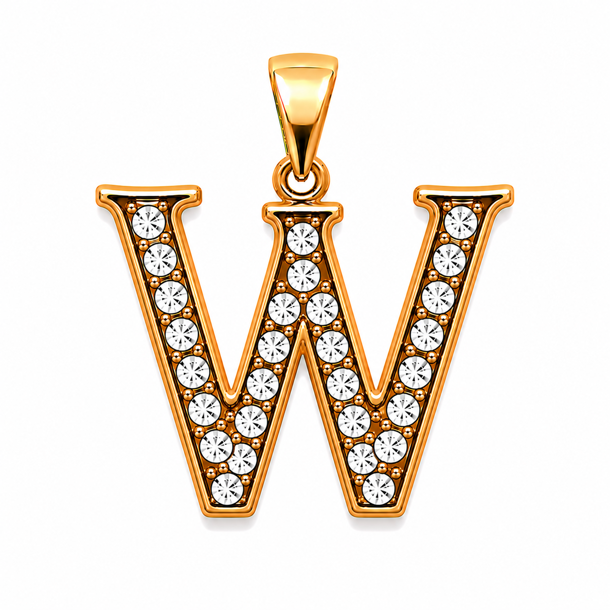 DIJE INICIAL W DOBLE ENCHAPE 18K