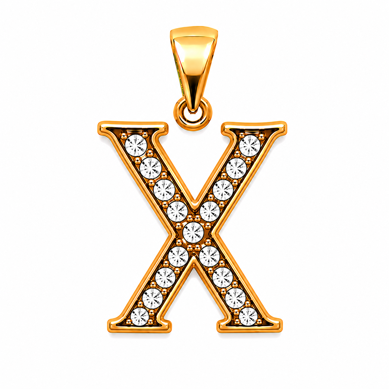DIJE INICIAL X  DOBLE ENCHAPE 18K